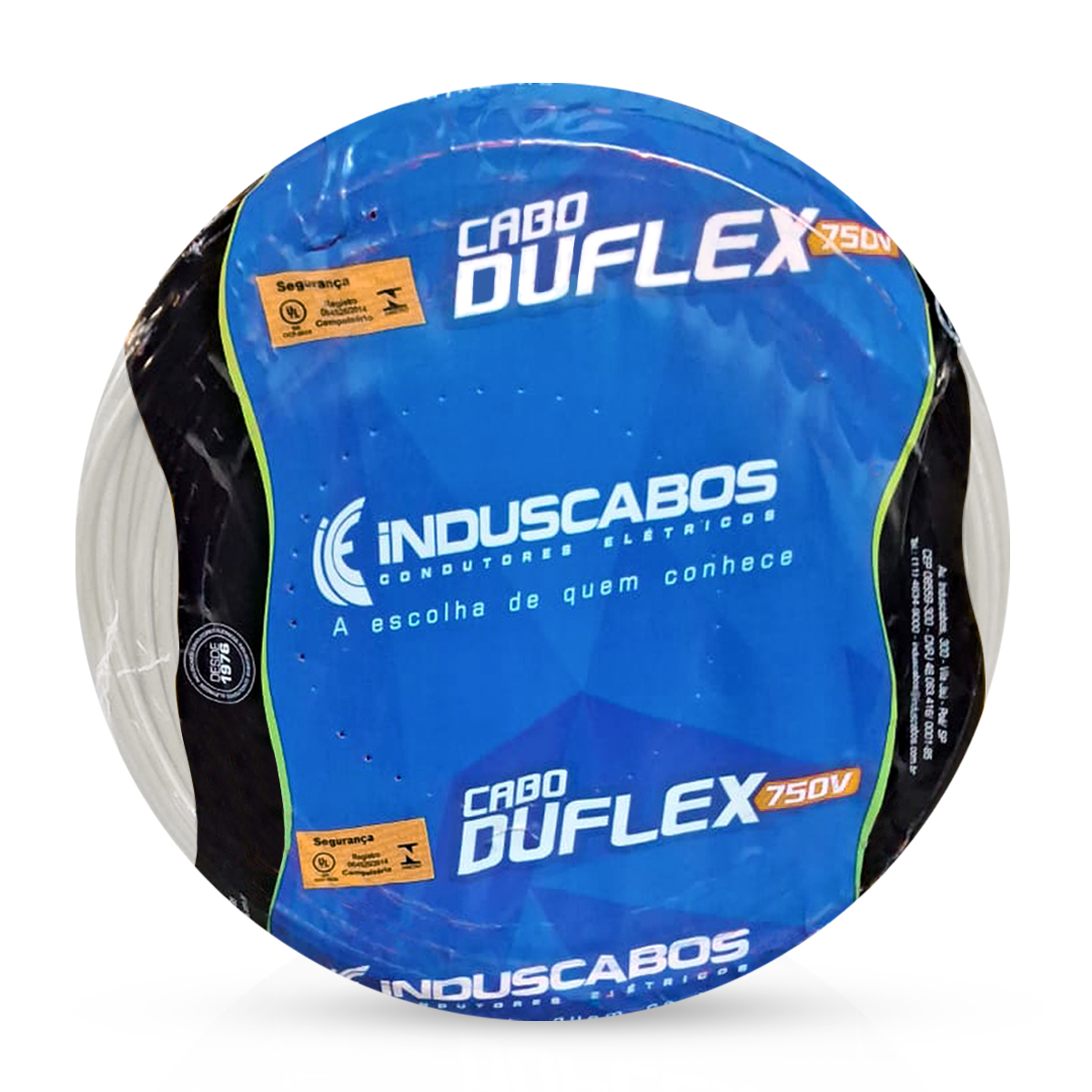 Cabo Flexível Duflex 750V Pvc 2,50Mm Branco 70G 100 Metros - Induscabos