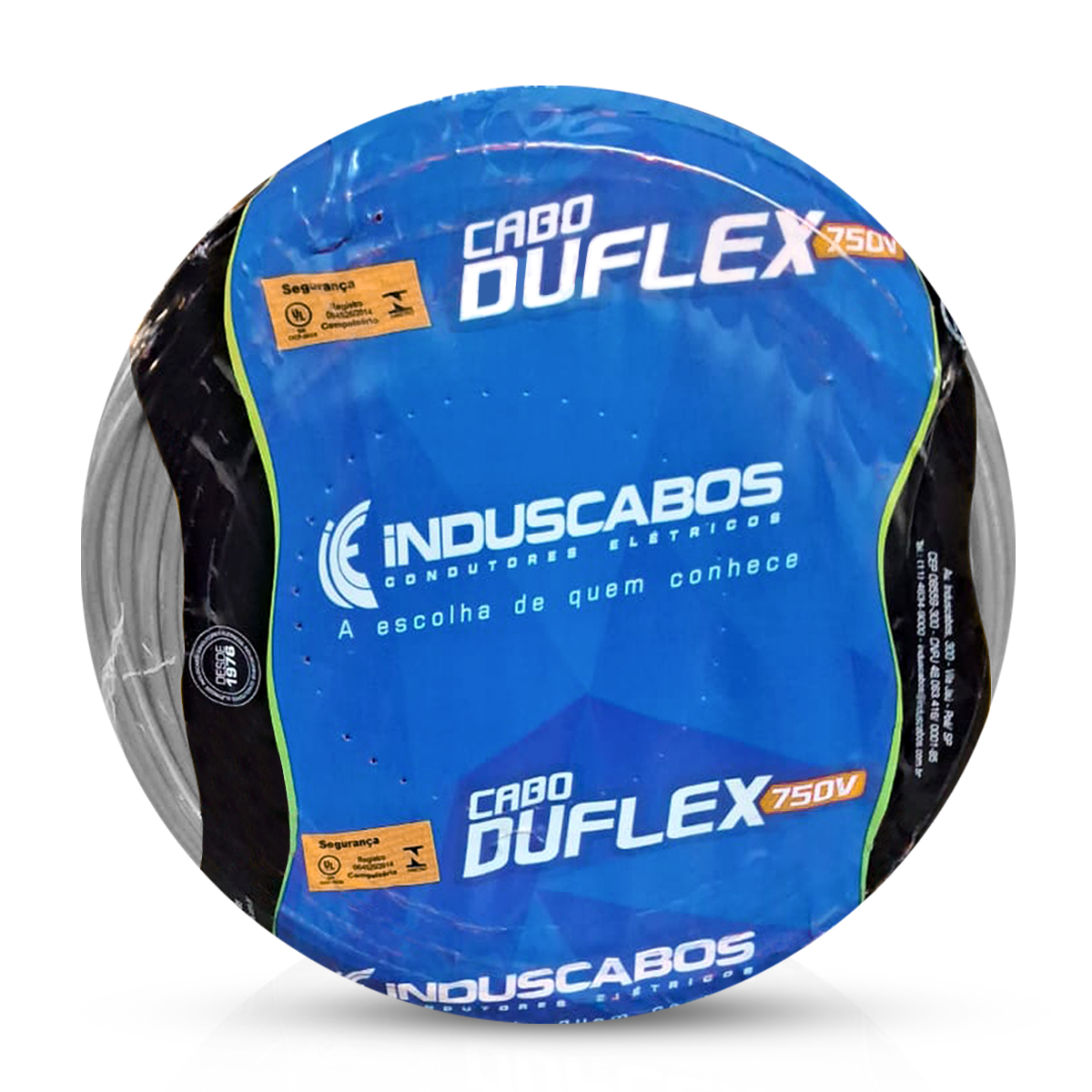 Cabo Flexível Duflex 750V Pvc 2,50Mm Cinza 70G 100 Metros - Induscabos