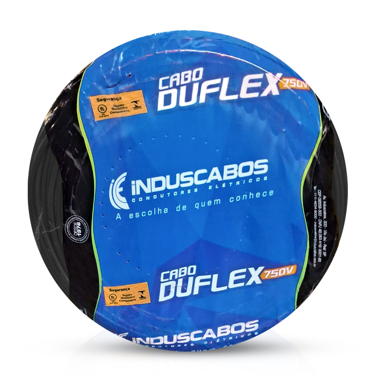 Cabo Flexível Duflex 750V Pvc 4,00Mm Preto 70G 100 Metros - Induscabos