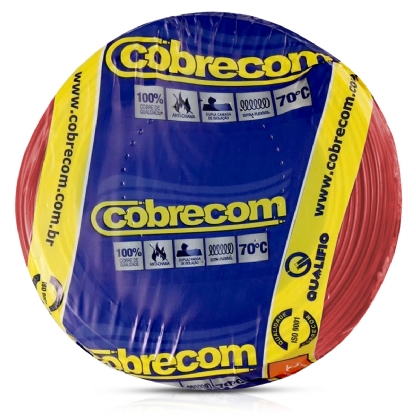 Cabo Flexível 750V PVC 4,00mm Vermelho 100 Metros - Cobrecom