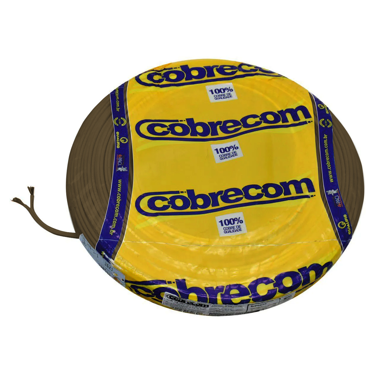 Cabo Paralelo 300V PVC 2x1,00mm Marrom 100 Metros - Cobrecom