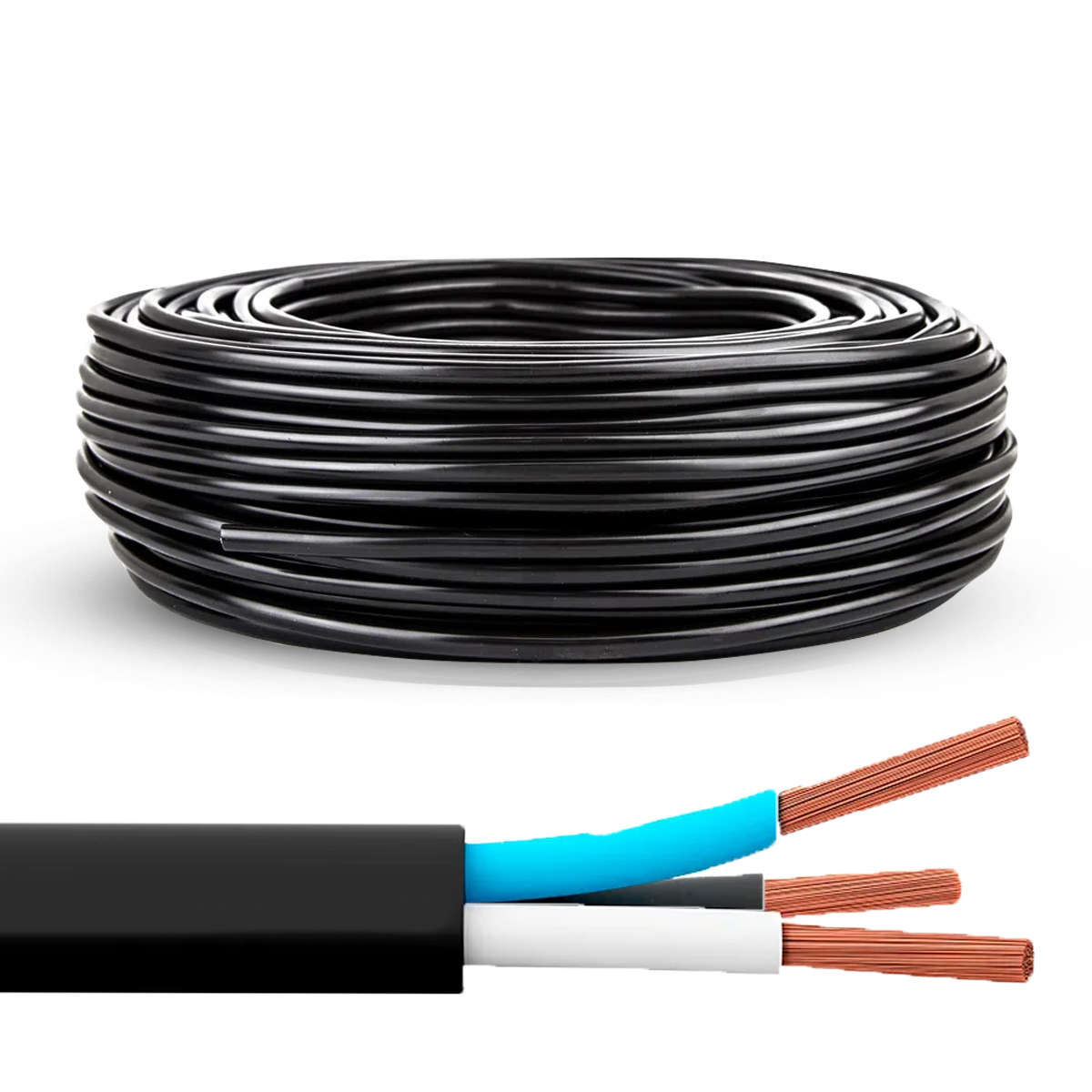 Cabo PP 500V PVC 3x0,75mm Preto 100 Metros - Sil