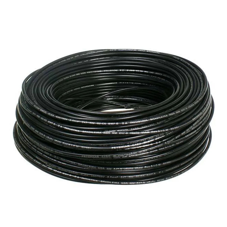 Cabo PP 500V PVC 3x1,50mm Preto 100 Metros - Prysmian