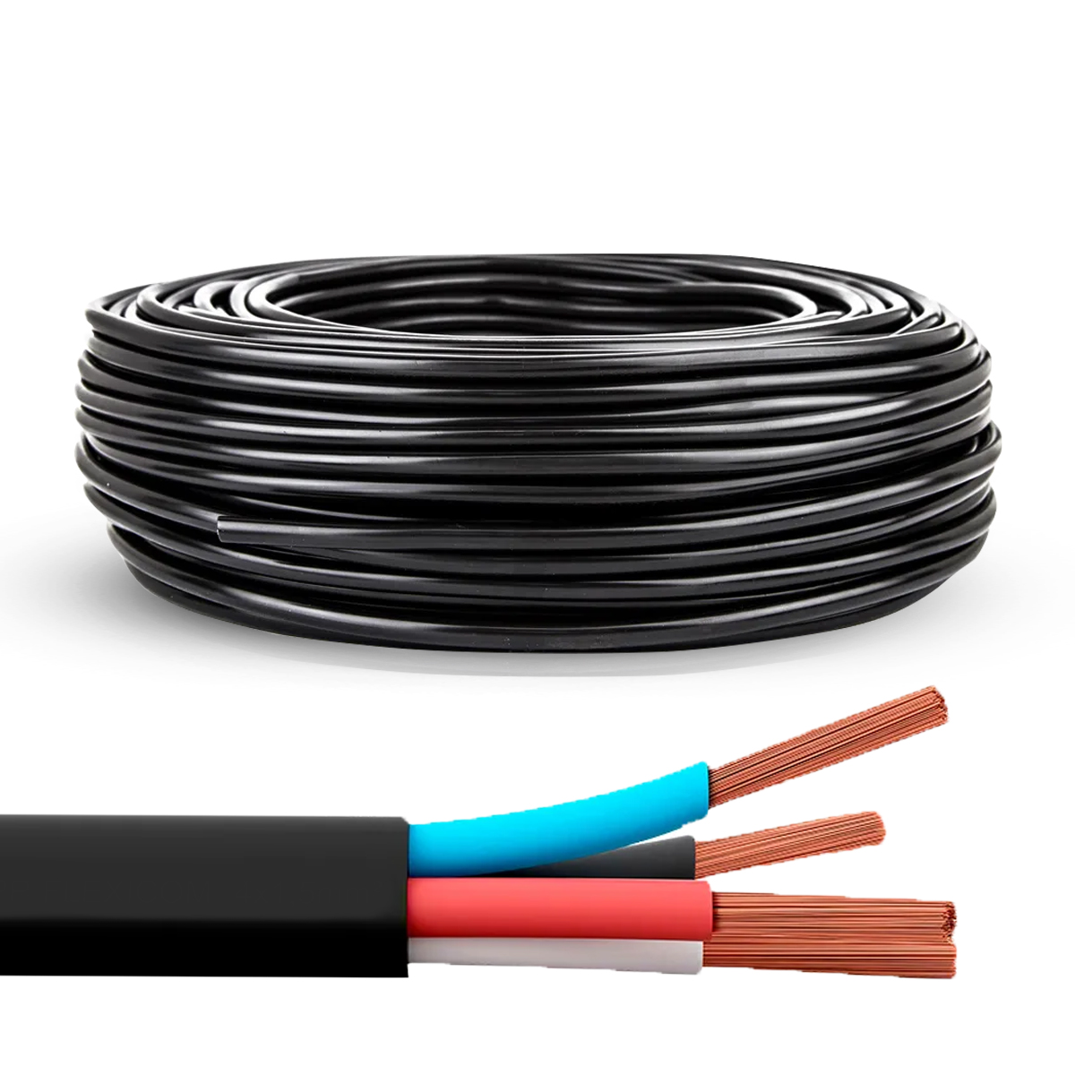 Cabo PP 500V PVC 4x2,50mm Preto 100 Metros - Sil