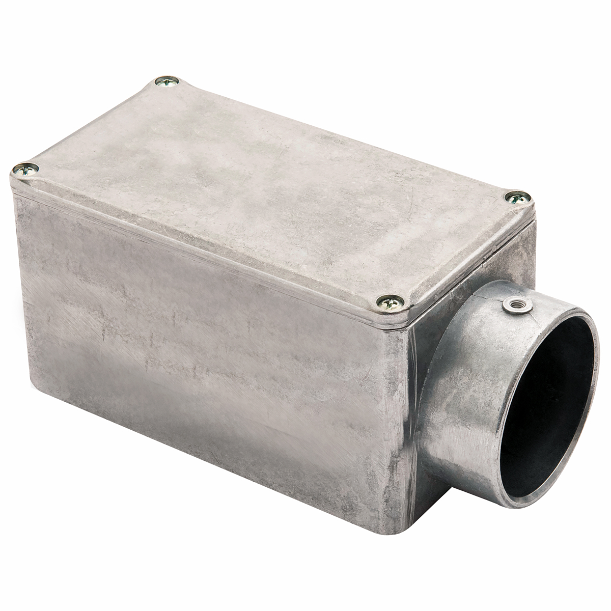 Condulete Alumínio Fixo Tipo E 1 Polegada Sem Rosca Com Pintura Cinza Com Tampa Sem Vedação - Wetzel