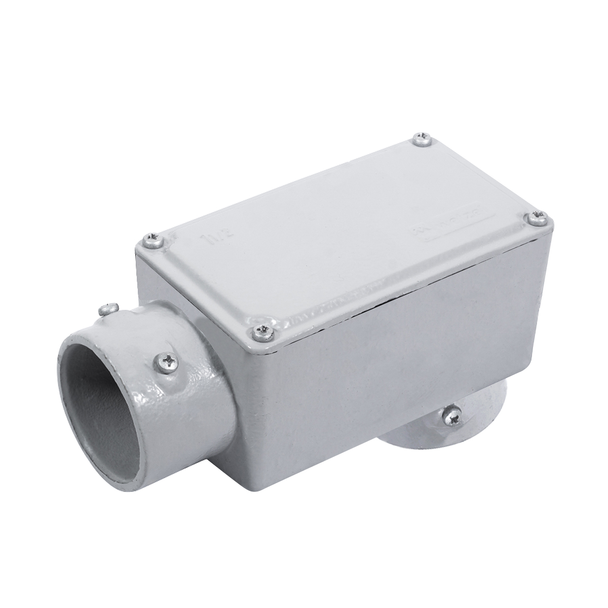 Condulete Alumínio Fixo Tipo Lb 3/4 Sem Rosca Com Pintura Cinza Com Tampa Sem Vedação - Wetzel