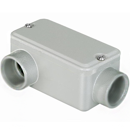 Condulete Alumínio Fixo Tipo Lr 3/4 Sem Rosca Com Pintura Cinza Com Tampa Sem Vedação - Wetzel