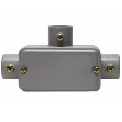 Condulete Alumínio Fixo Tipo T 1 Polegada Com Rosca Bsp Com Tampa Com Vedação Ip54 - Wetzel