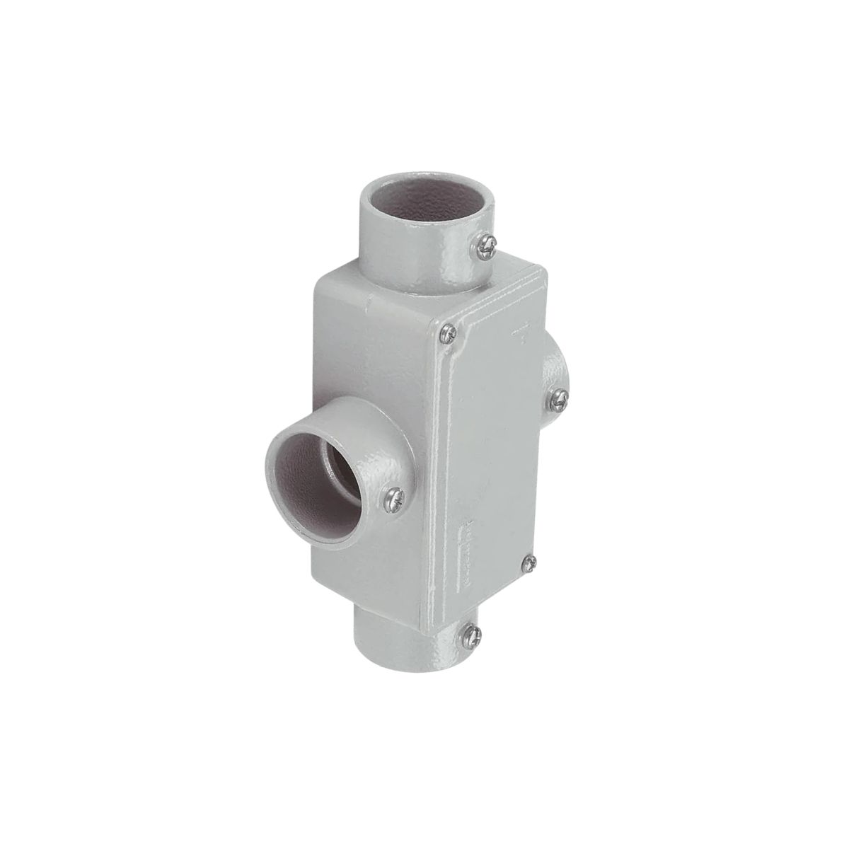 Condulete Alumínio Fixo Tipo X 1.1/2 C/Rosca Bsp C/Pintura Cinza C/Tampa C/Vedação Tgvp (Ip54) - Wetzel