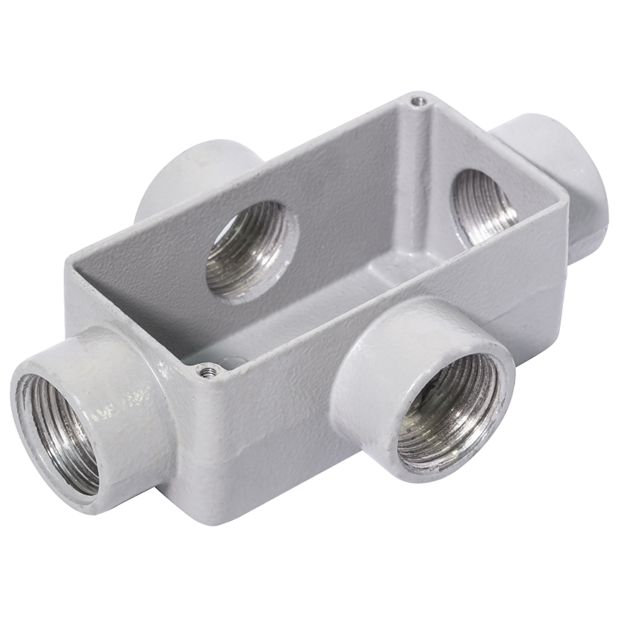 Condulete Alumínio Fixo Tipo X 1/2 Com Rosca Bsp Com Pintura Cinza Sem Tampa Sem Vedação - Wetzel