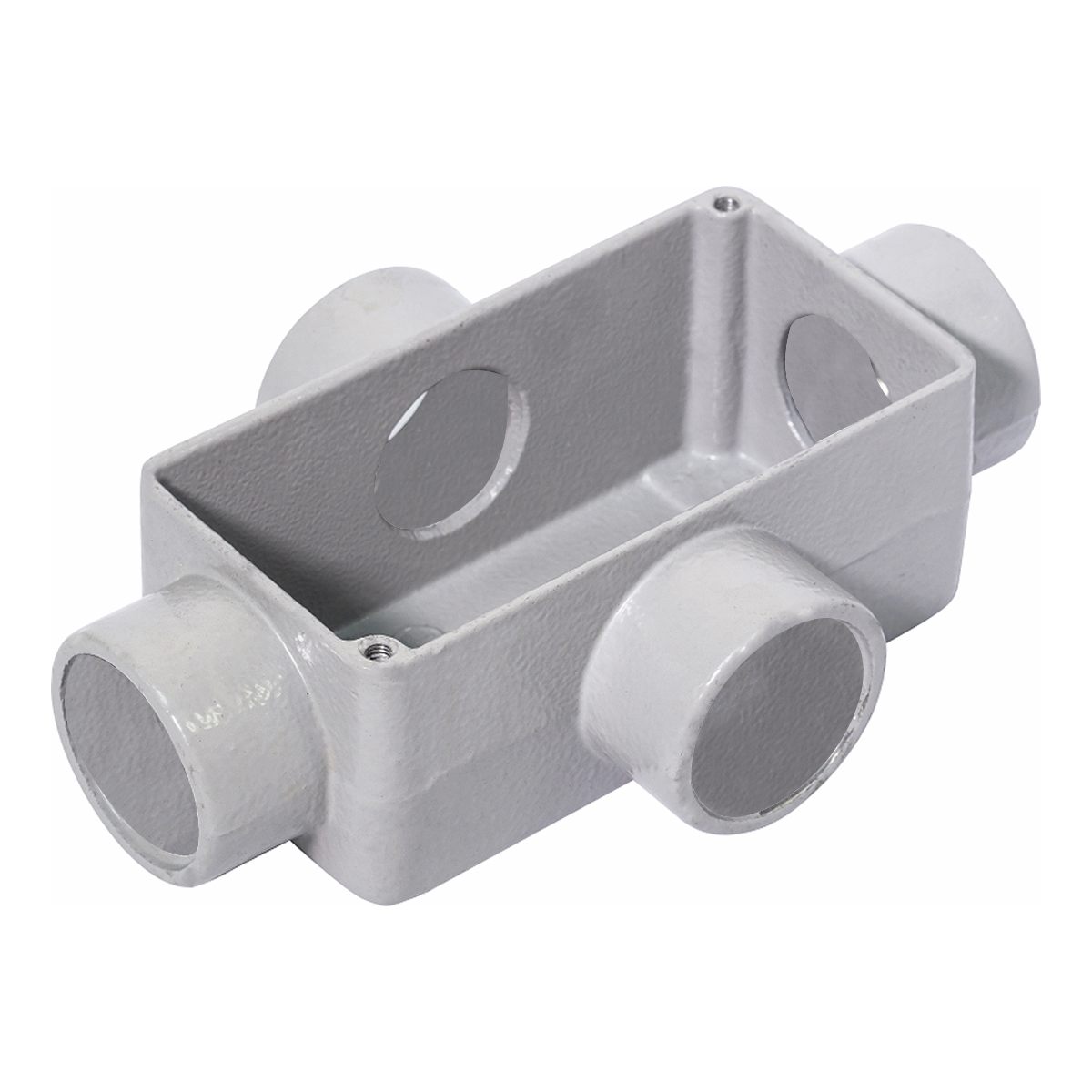 Condulete Alumínio Fixo Tipo X 3/4 Sem Rosca Com Pintura Cinza Sem Tampa Sem Vedação - Wetzel