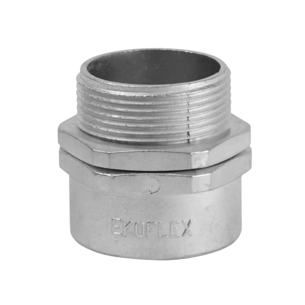 Conector Eletroduto Macho Latão Zincado 3/4 Bsp Reto Giratório - Ekoflex