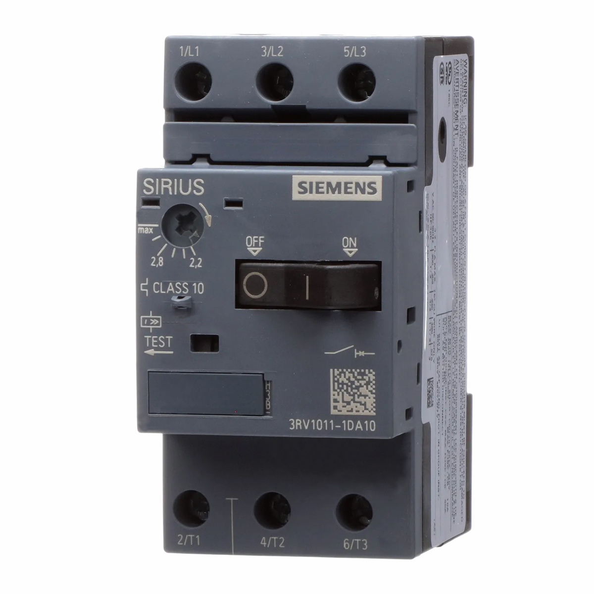 Disjuntor Motor Tripolar 3,2A 2,2-3,2A 380V 100Ka 400V 50/60Hz 3RV10111DA10 Siemens