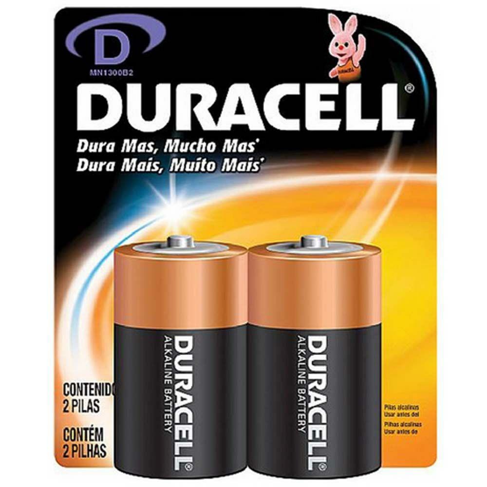 Pilha Alcalina Grande 1,5V D Cartela Com 2 Unidades - Duracell
