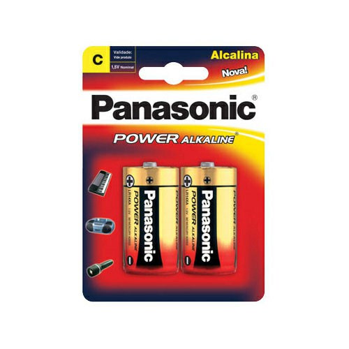 Pilha Alcalina Média 1,5V C Cartela Com 2 Unidades - Panasonic
