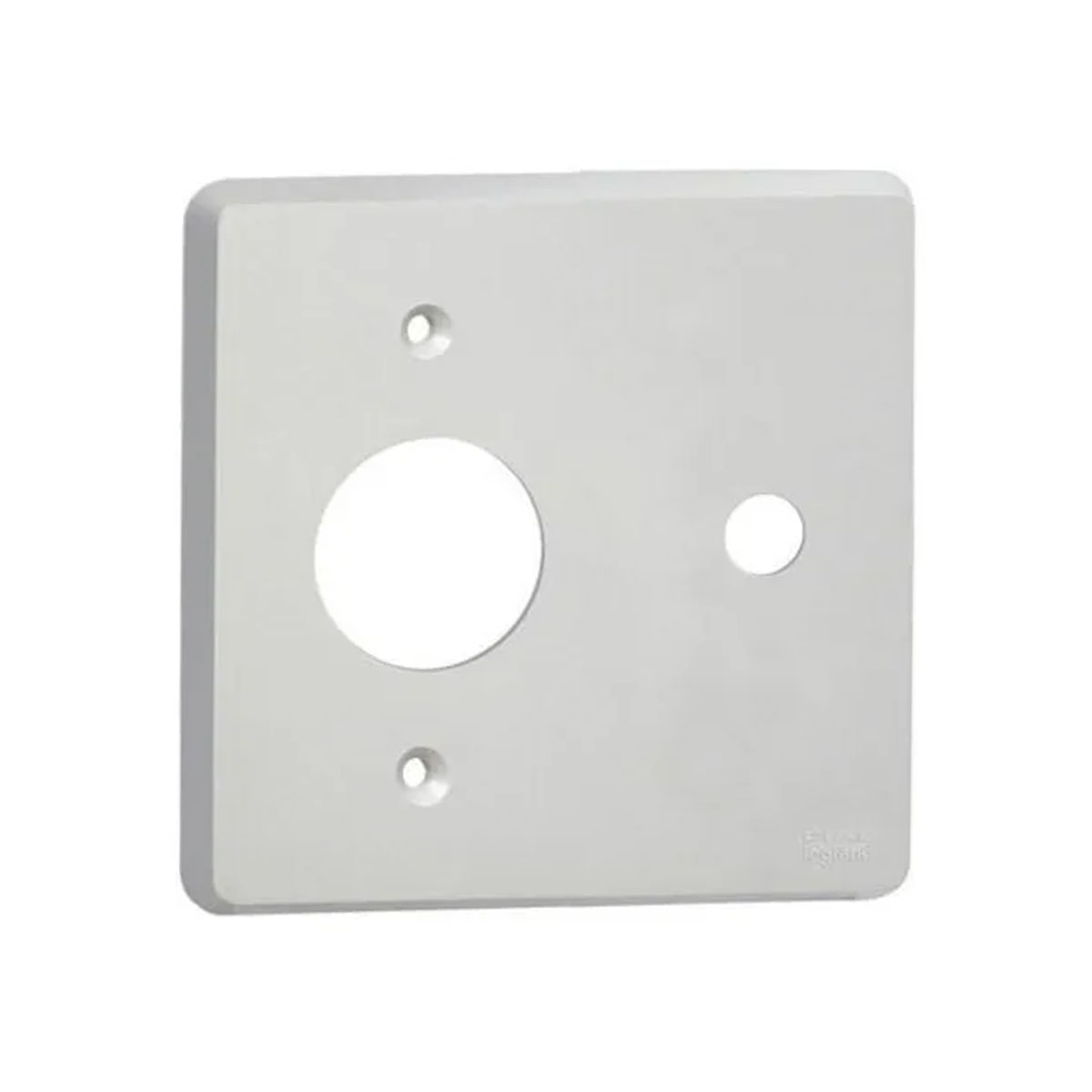 Placa Acabamento 1 Posto Redondo + 1 Saída De Fio 4X4 Silentoque Cinza - Pial