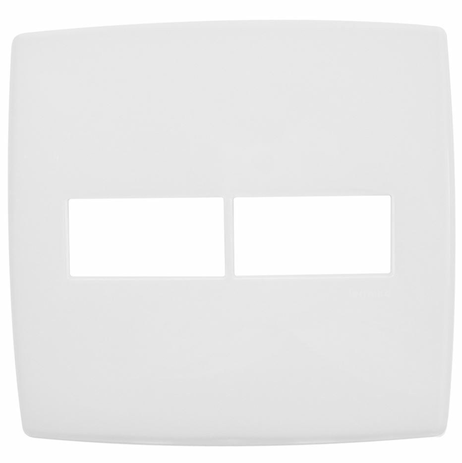Placa Acabamento 4X4 2 Módulos 1+1 Postos Branco Pialplus - Pial