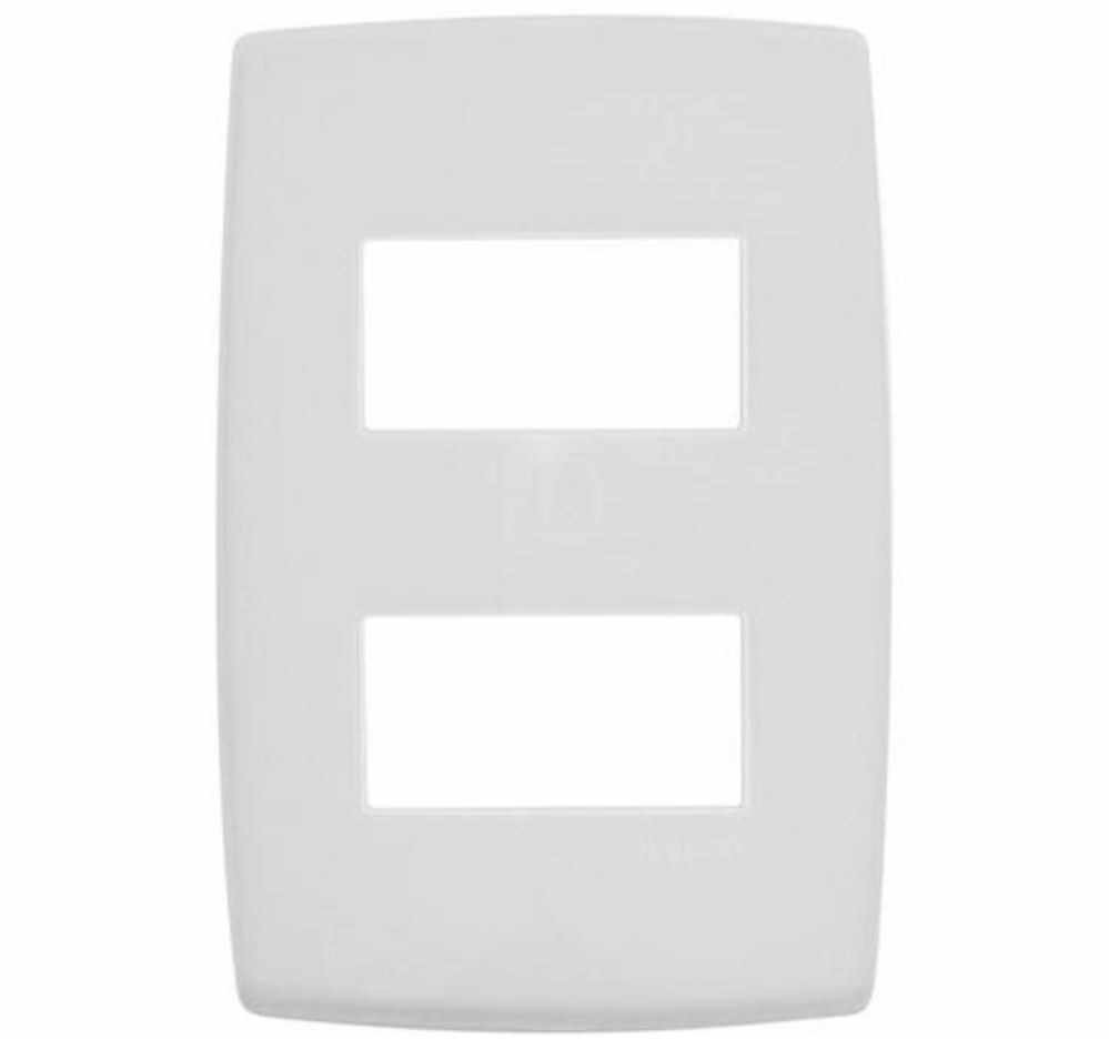 Placa Acabamento 2 Postos Horizontal4X2 Pialplus Branco - Pial