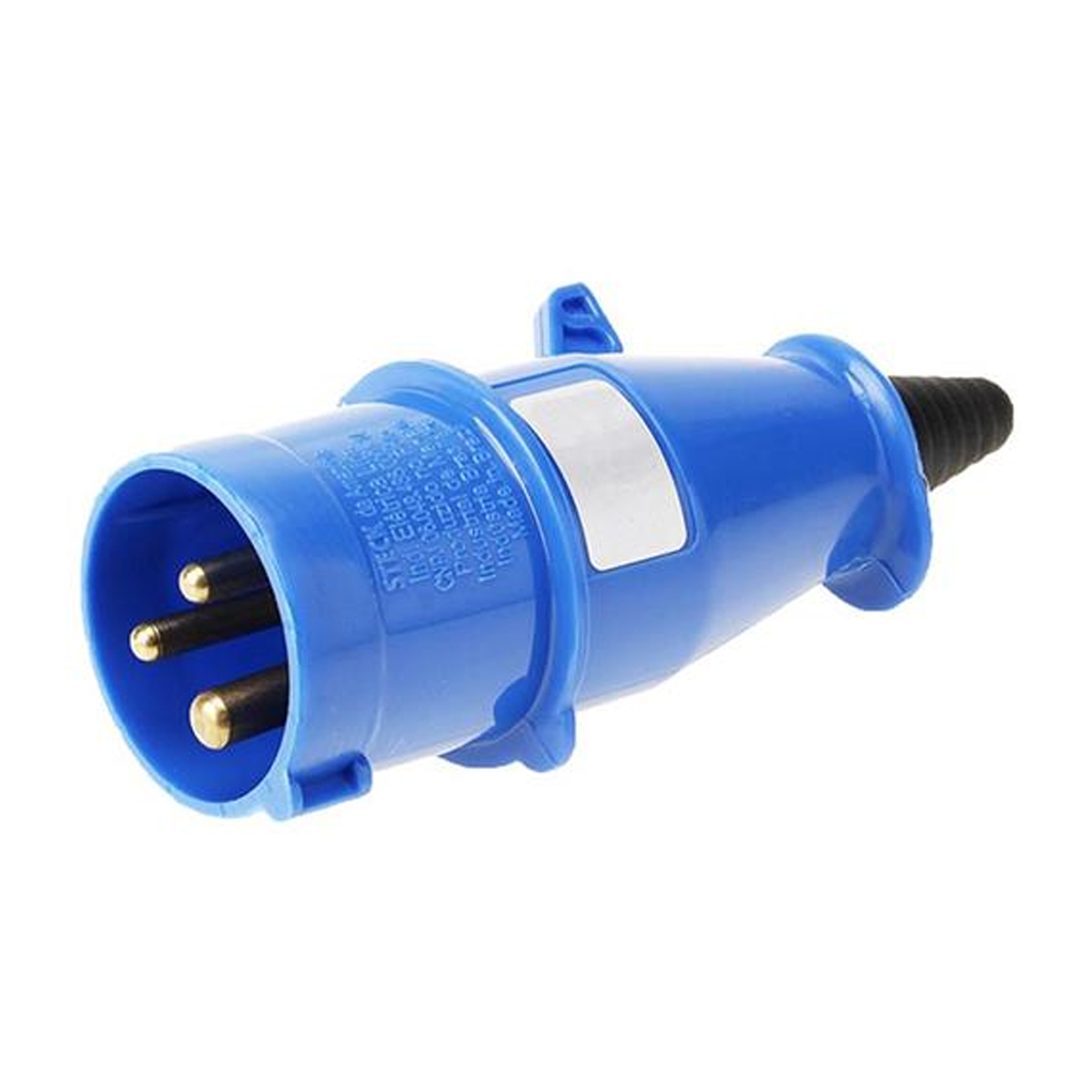 Plug Industrial Macho Termoplástico 2P+T 16A 220/240V 6H Azul Shock Tite S3076 - Steck