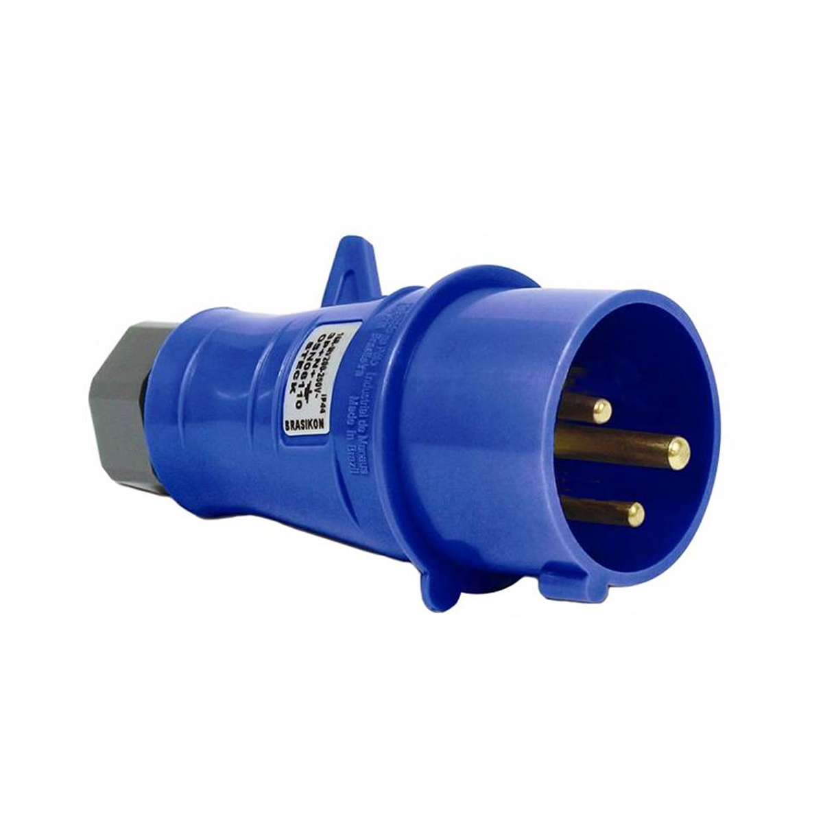 Plug Industrial Macho Termoplástico 2P+T 32A 220/240V 6H Azul Shock Tite S3276 - Steck