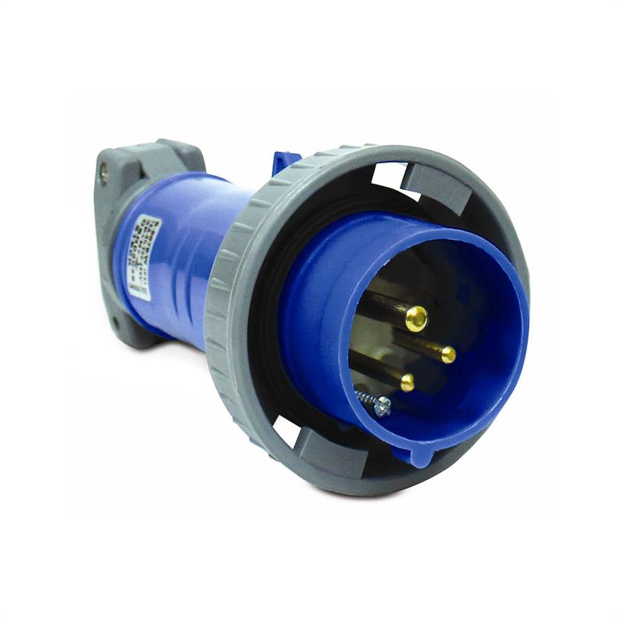 Plug Industrial Macho Poliamida 2P+T 16A 220/240V 6H 6.6 Azul Shock Tite S3076W - Steck