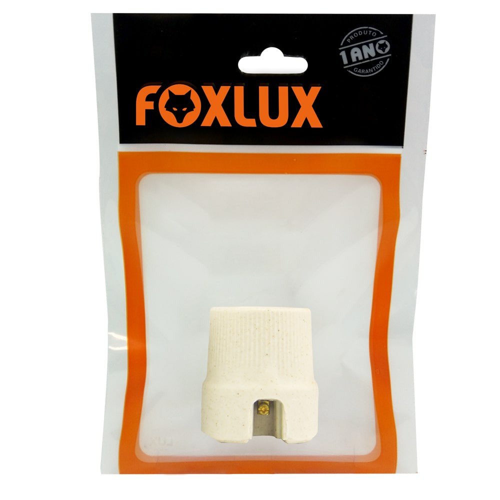 Soquete Lâmpada Anti-Giro E27 Porcelana - Foxlux