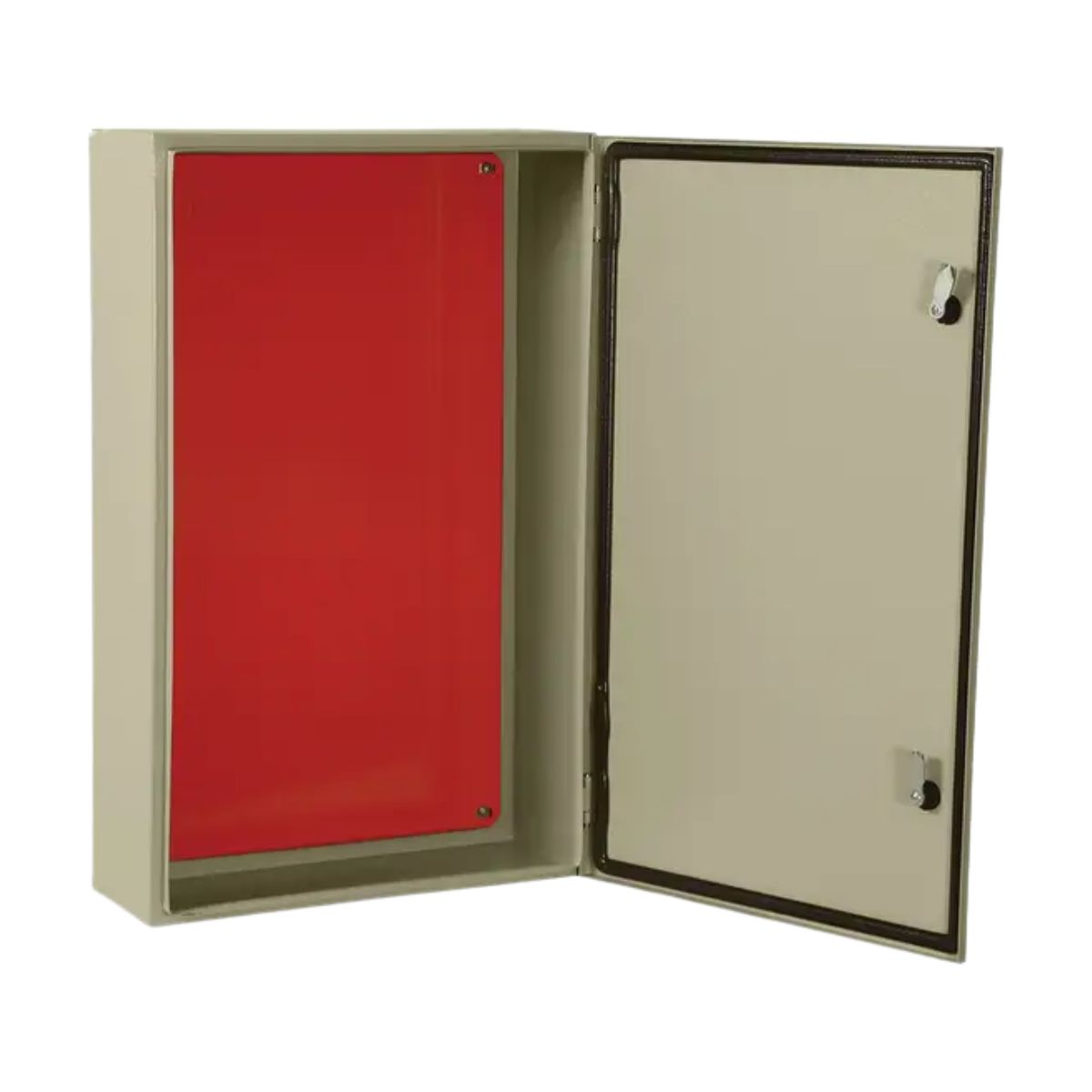 Quadro Comando Sobrepor Aço Carbono Bg (Ral 7032) 1000X600X250Mm Fecho Fenda Flange Porta Lisa Placa Montagem Lr (Ral 2004) - Cemar