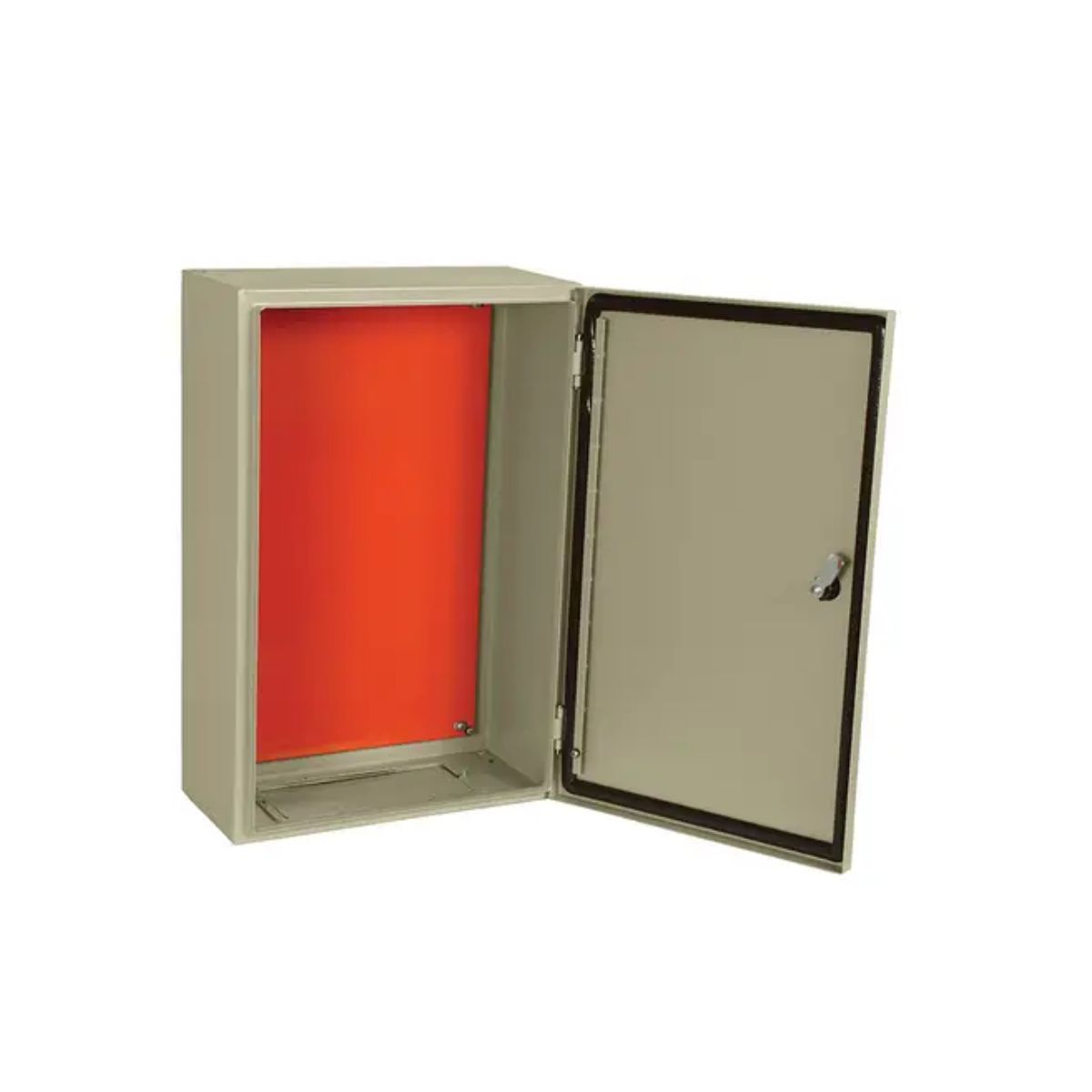 Quadro Comando Sobrepor Aço Carbono Bg (Ral 7032) 600X400X200Mm Fecho Fenda Flange Porta Lisa Placa Montagem Lr (Ral 2004) - Cemar
