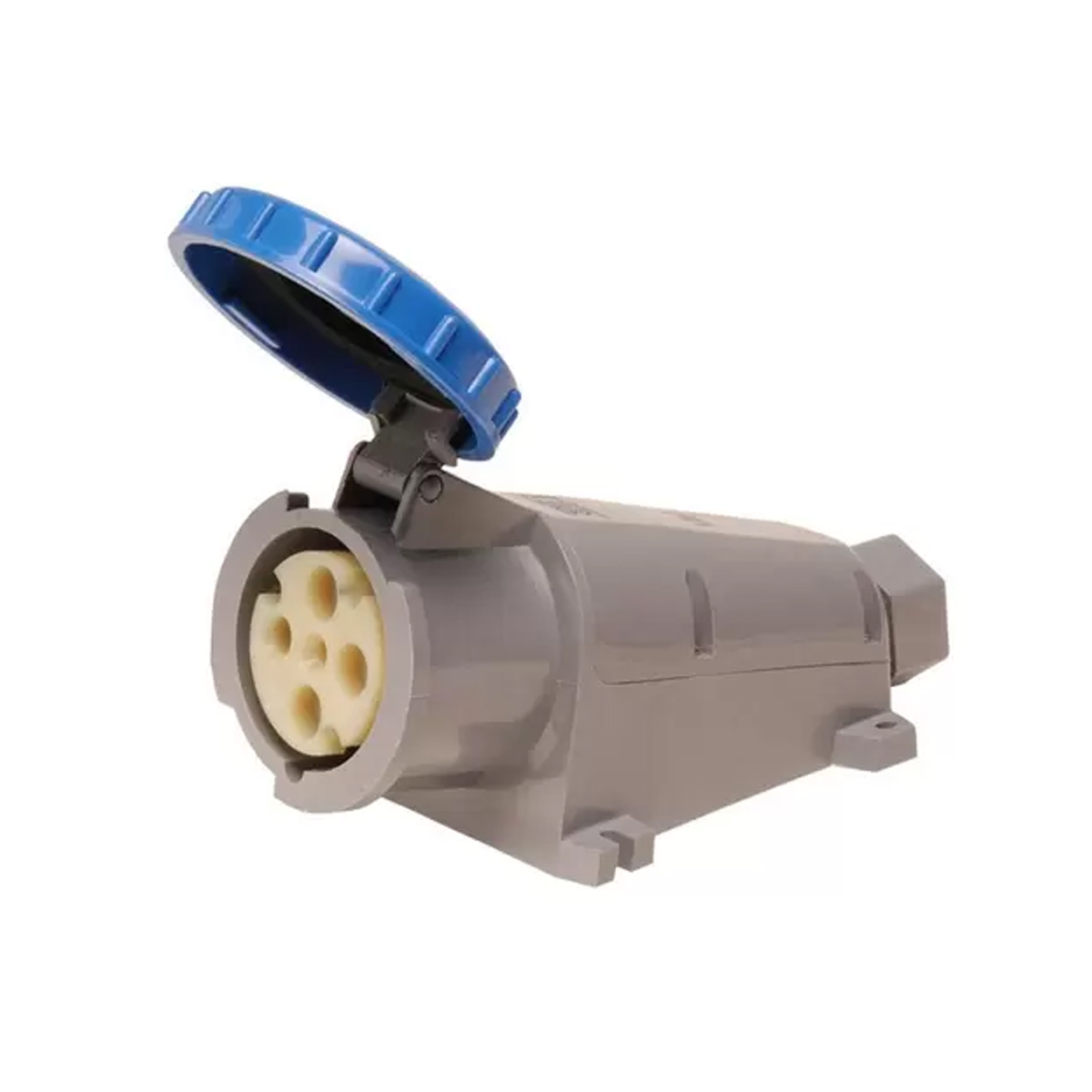 Tomada Industrial Fêmea Sobrepor 3P+T 63A 220/240V 9H Azul Shock Tite S4509 - Steck