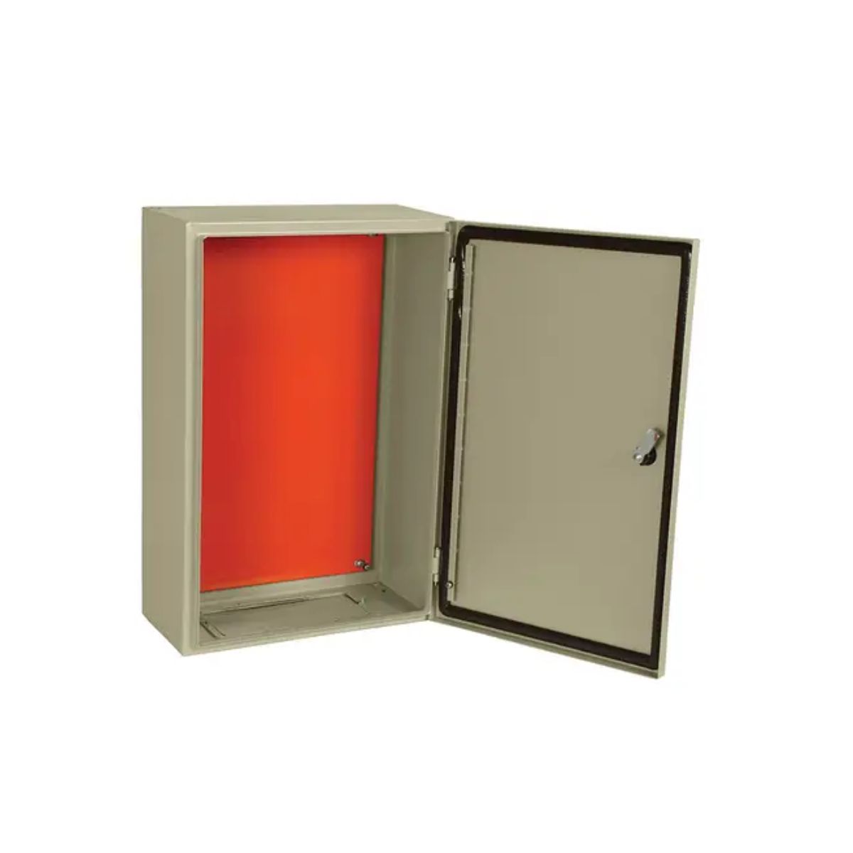 Quadro Comando Sobrepor Aço Carbono Bg (Ral 7032) 600X600X250 mm Fecho Fenda Flange Porta Lisa Placa Montagem Lr (Ral 2004) - Cemar
