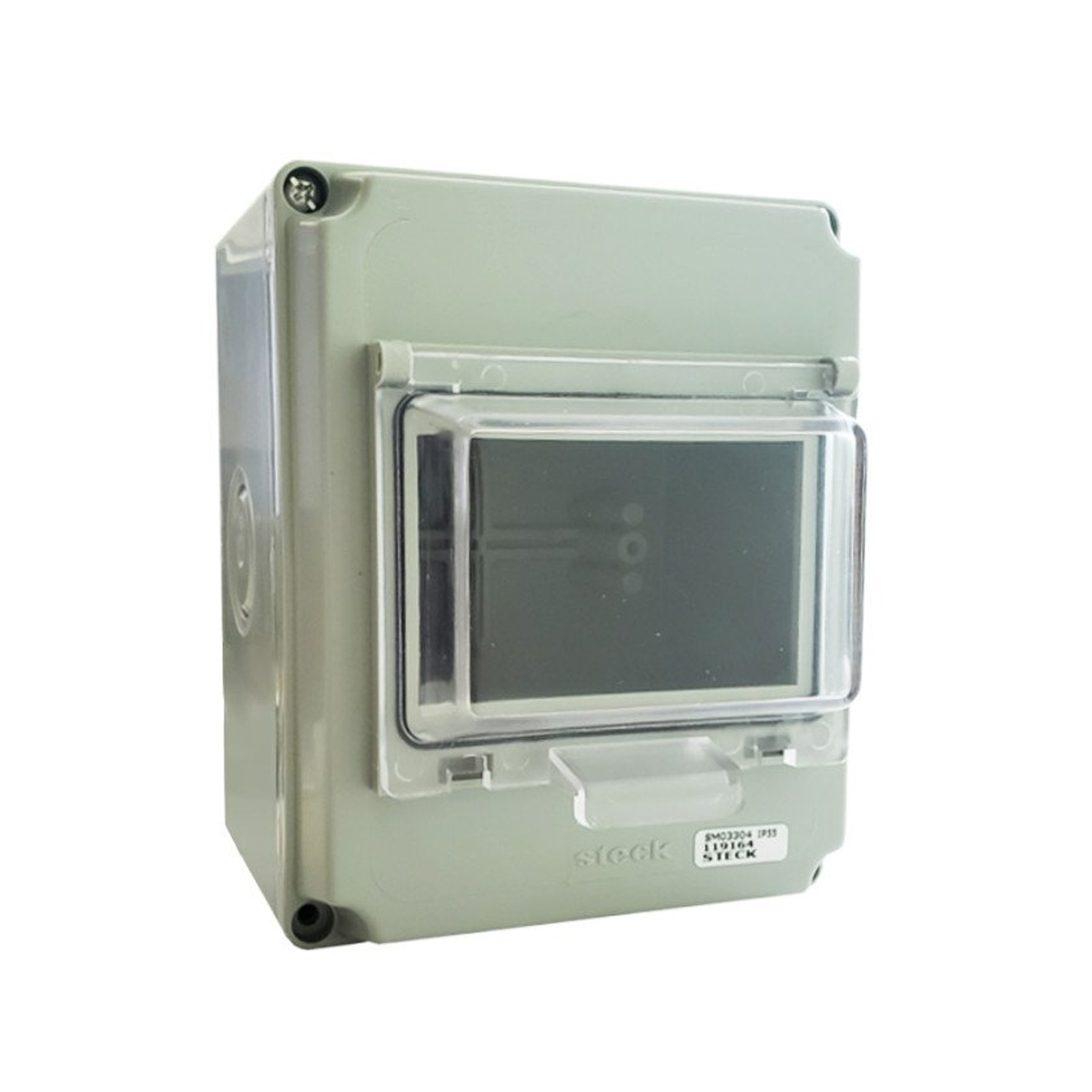 Centrinho Distribuição Sobrepor Para 4 Disjuntor Din 114X141X116mm Transparente C/Barramento - Steck