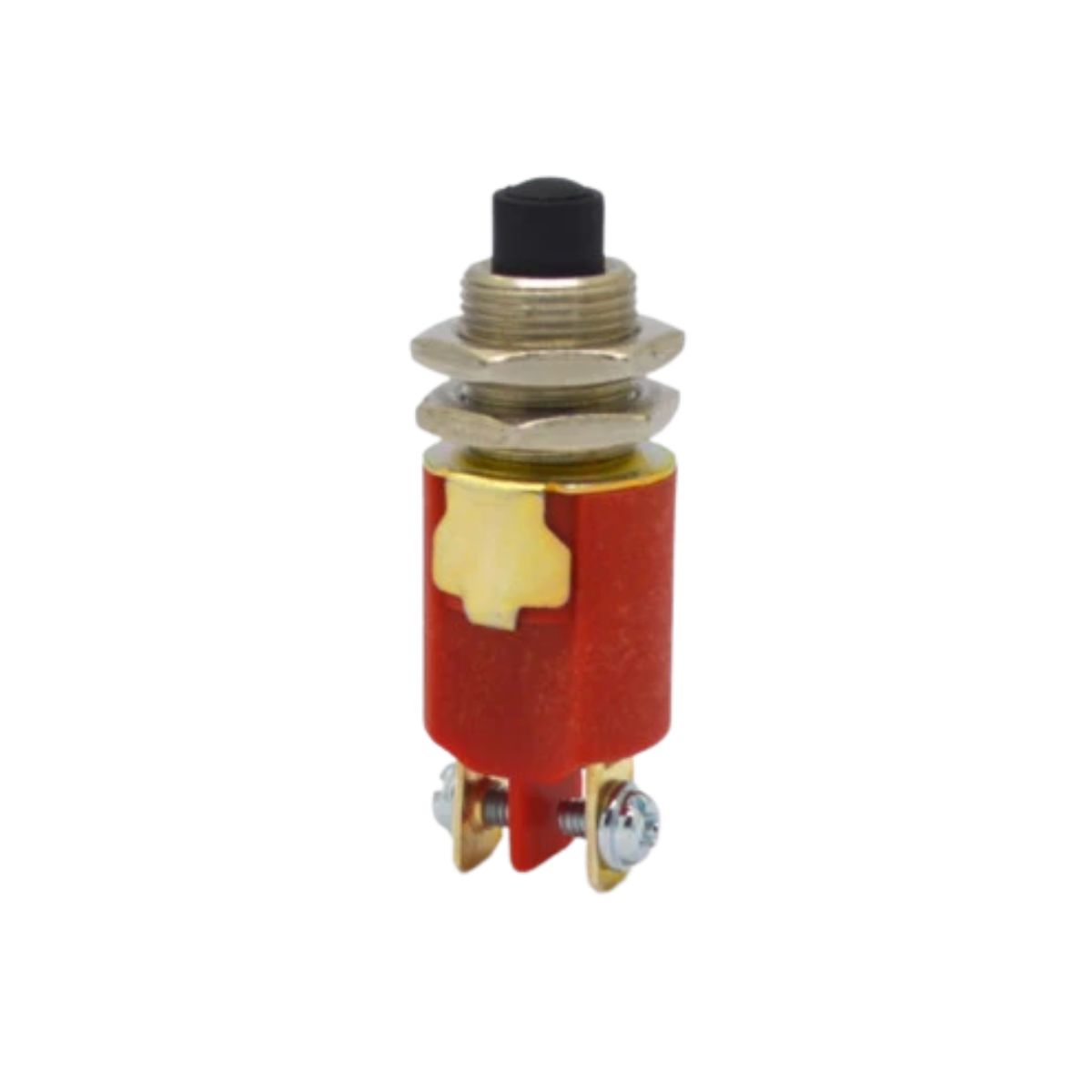 Interruptor Pushbutton Com Porca 0,5/1A 120/250Vca Nf Vermelho/Preto Cpd-206 - Margirius
