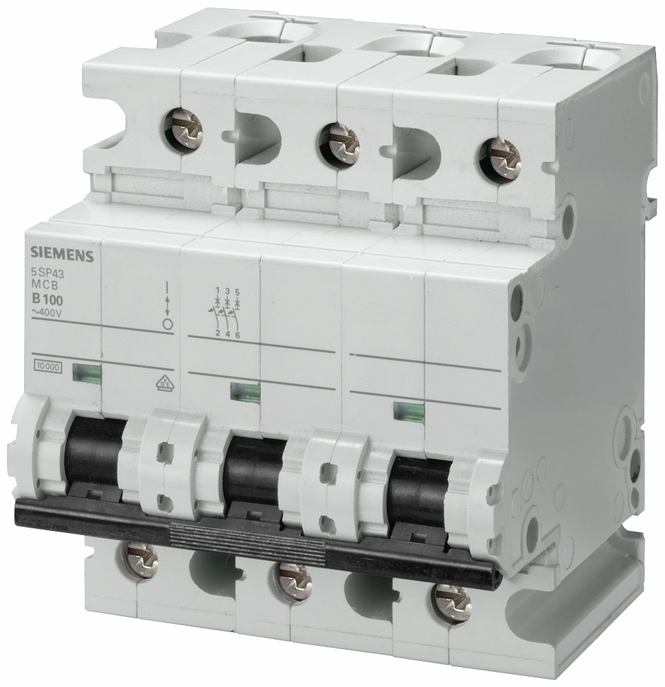 Disjuntor Mini Din Tripolar 100A Curva C 10Ka 220/380V 5SP43917 - Siemens