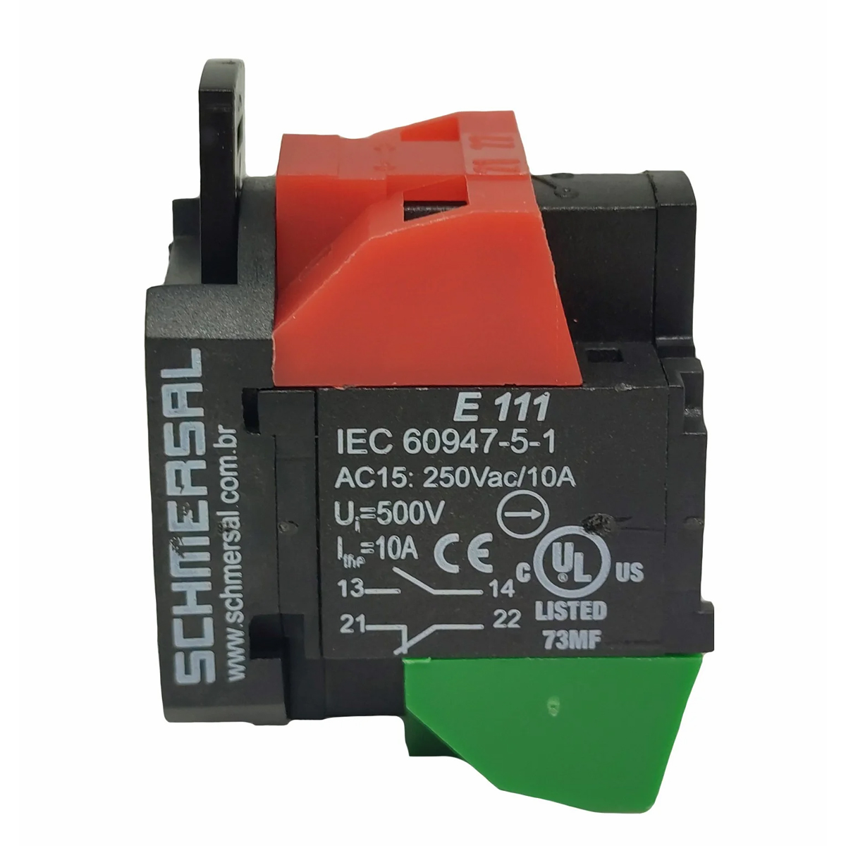Elemento De Contato Impulso 1Na+1Nf Aro Cromado Para Botão 22,5/30Mm Plástico E111 - Ace Schmersal