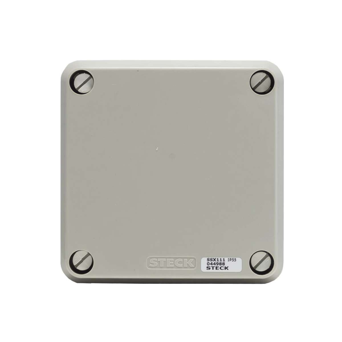 Caixa Distribuição Sobrepor Pvc 102X102X55mm Sem Embutes Ip55 Tampa Opaca - Steck