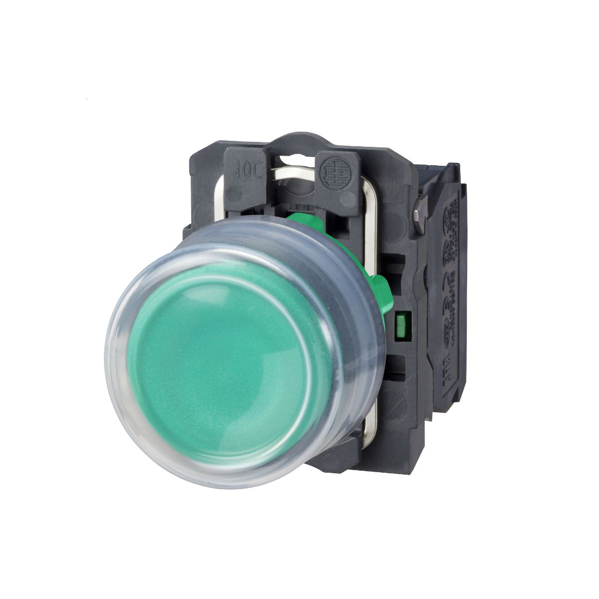 Botão Comando Pulsador Saliente Redondo 22Mm Plástico Verde 1Na C/Capa Protetora - Schneider