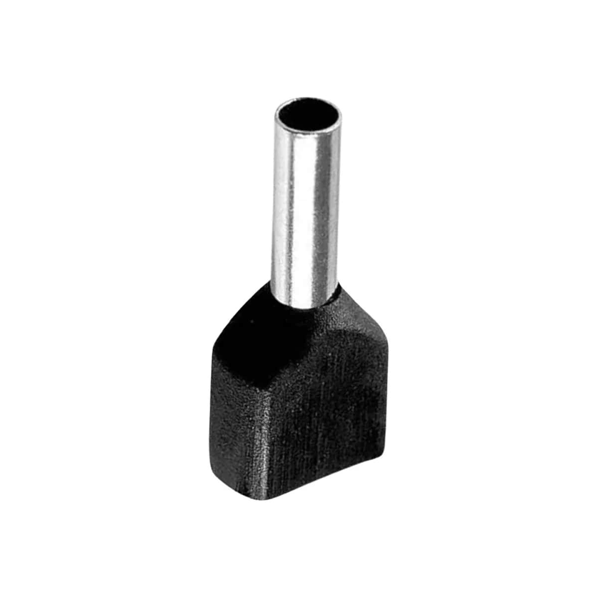 Terminal Tubular (Ilhós) Duplo 1,50Mm (16Awg) Pré-Isolado Preto Cobre Estanhado Axt