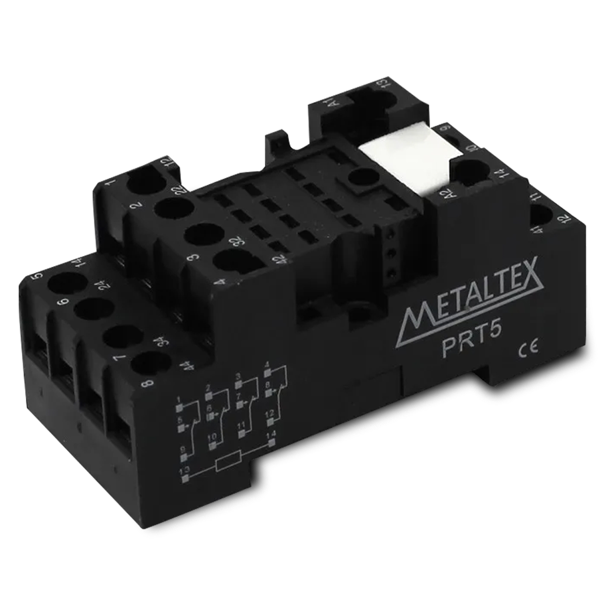 Base Para Relé Tn2/Tn4 Para Trilho Din 14 Pinos Prt5 Preto - Metaltex