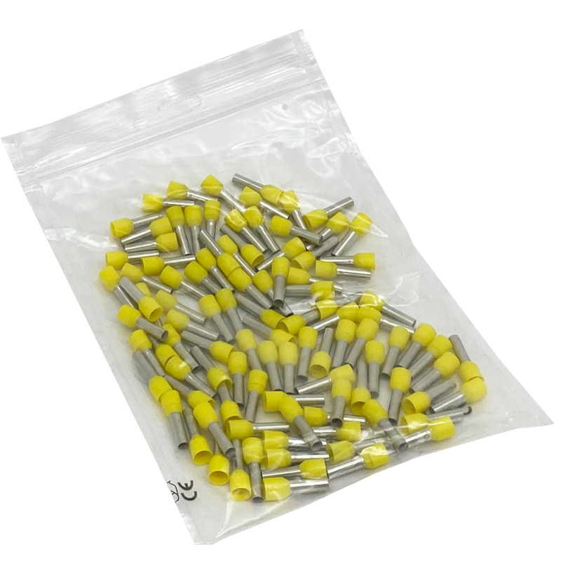 Terminal Tubular Ilhos 6,00mm Pré-Isolado Amarela 100 Unidades - Conexel