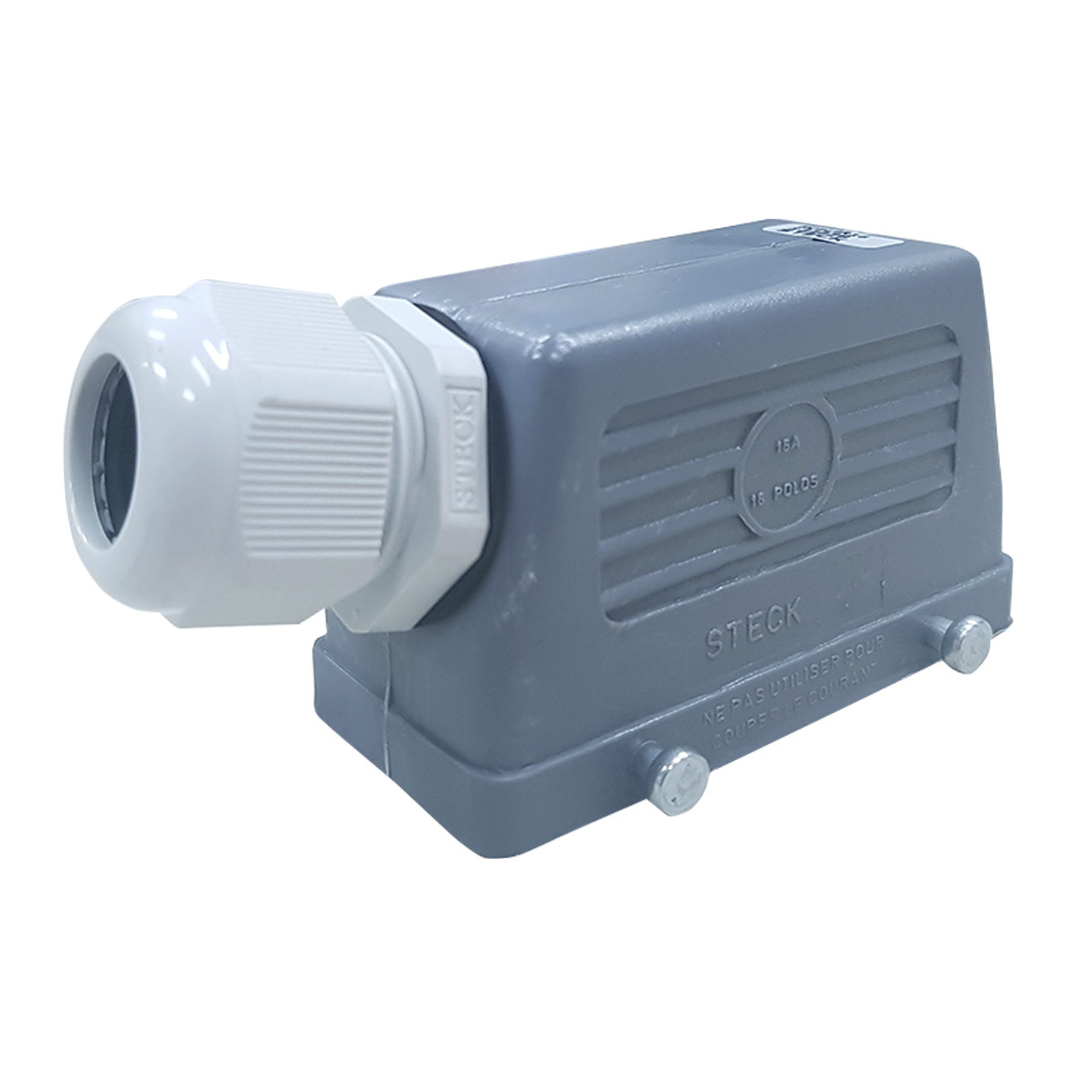 Carcaça Plug Saída Lateral 4 Rebites 16 Polos Termoplástico Para Tomada Múltipla - Steck