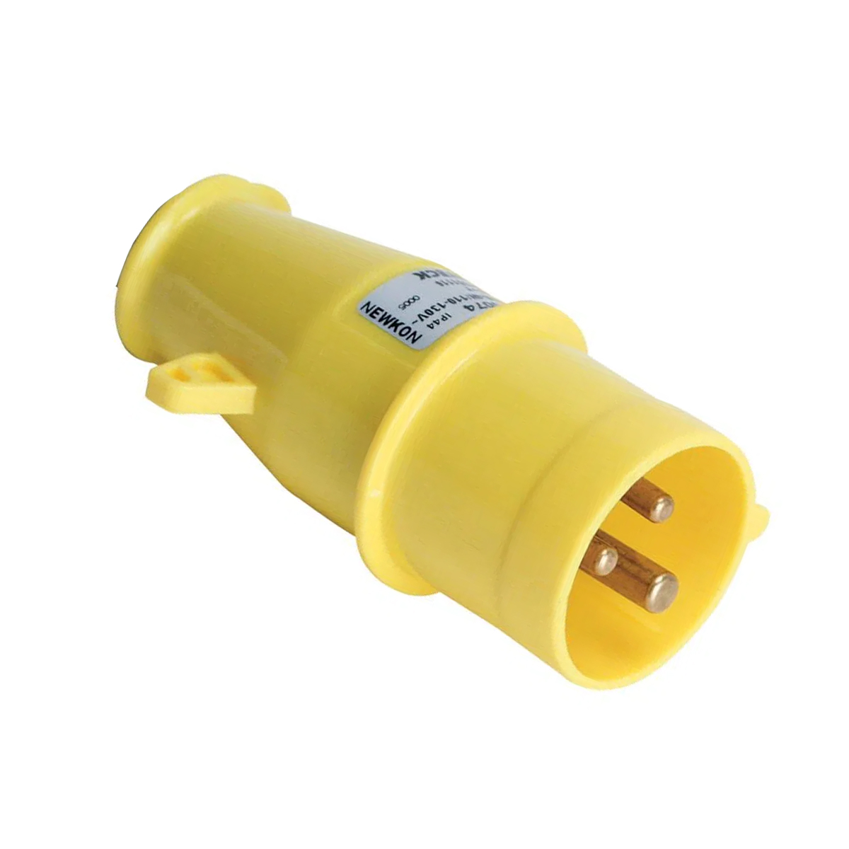 Plug Industrial Macho Poliamida 2P+T 16A 110/130V 4H 6.6 Amarelo Newkon N3074 - Steck