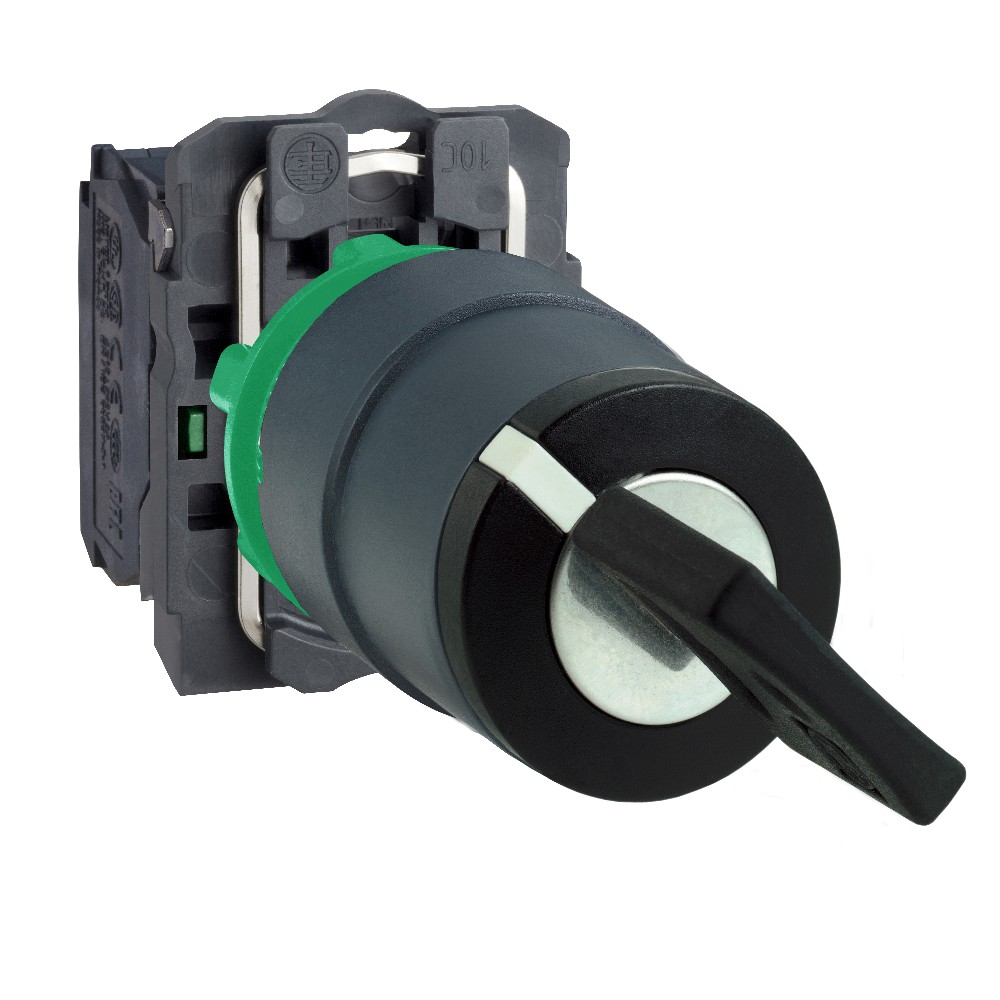 Comutador Montada Com Chave 1Na 2 Posições Preto C/Retenção Xb5 22,55mm XB5AG21 - Schneider Electric