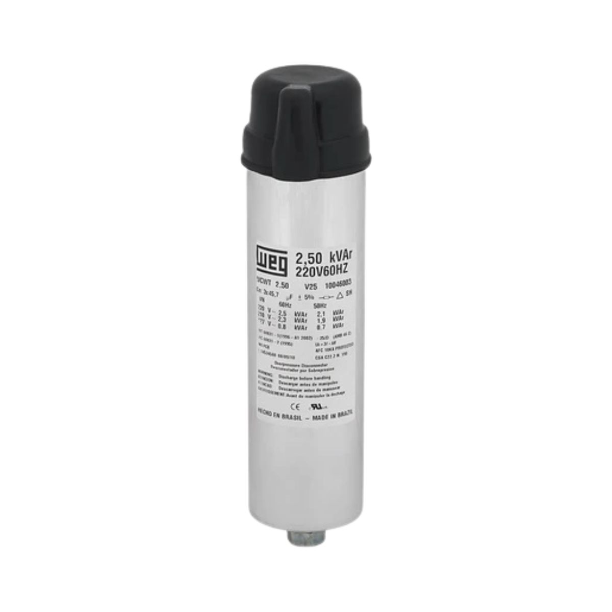 Capacitor Para Correção Fator De Potência 2,5Kvar 220V Trifásico Weg