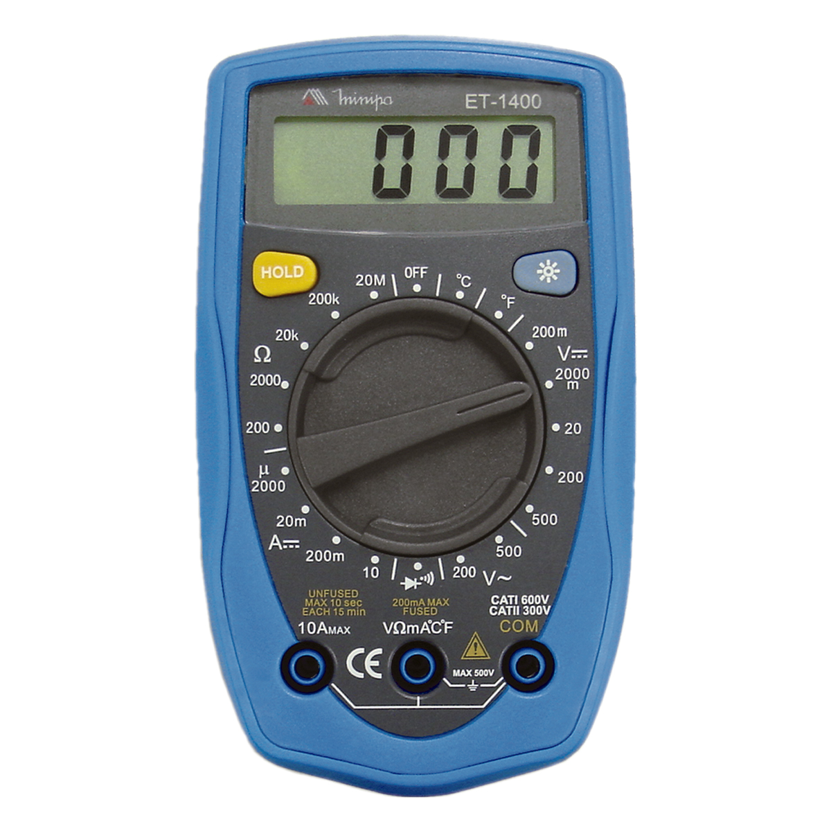 Multimetro Digital Cat II 300V Et-1400 130X73,5X35/156 - Minipa