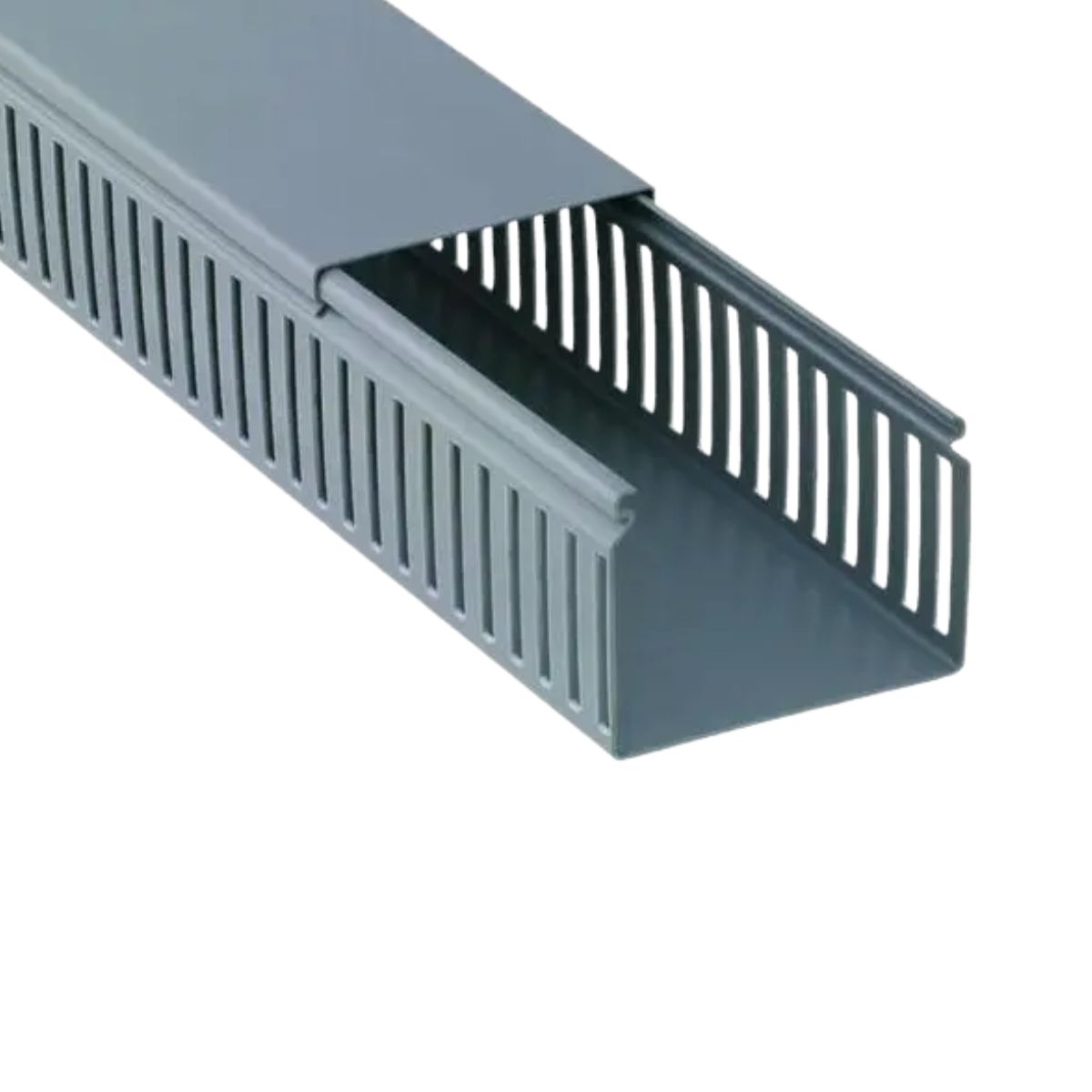 Canaleta Pvc Rec Fechado 50X80 (Br C/2M) Cinza C/Tampa S/Divisória S/Adesivo - Dutoplast