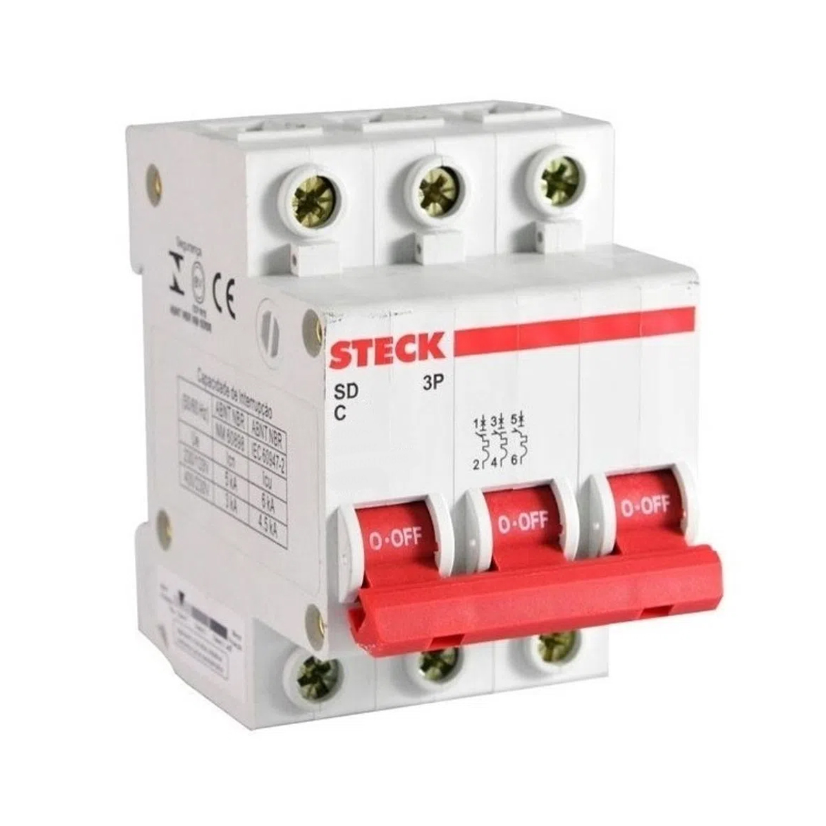 Disjuntor Mini Din Tripolar 80A Curva C 10Ka 230/400V SDD3C80 - Steck