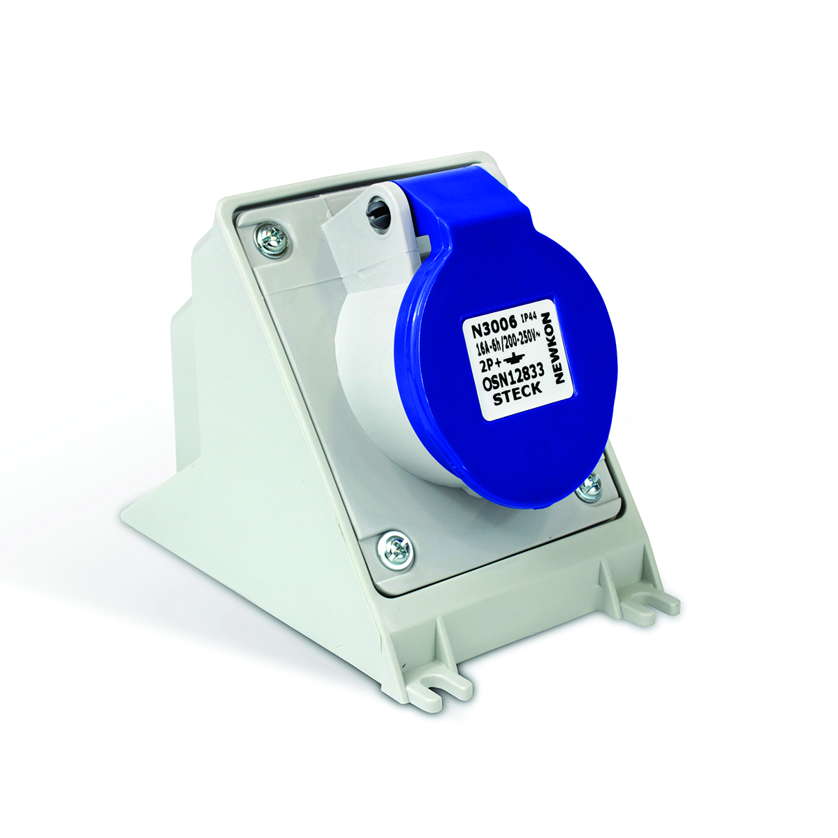 Tomada Industrial Femea Sobrepor  16A 200/250V Az 6H Linha Newkon Ip44 - Steck