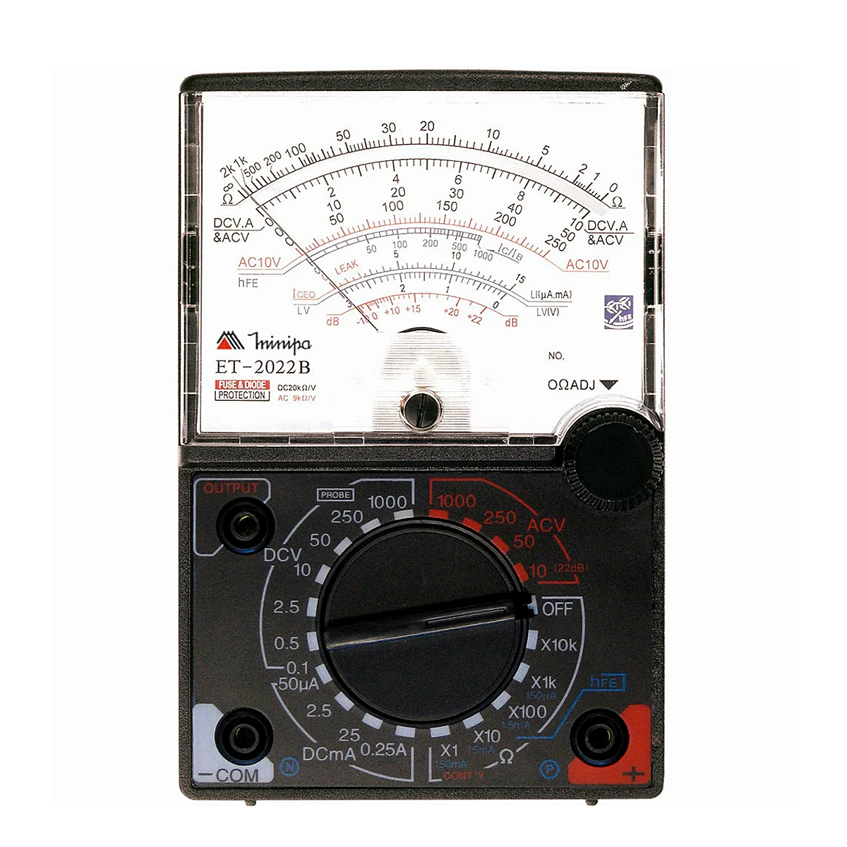 Multimetro Analógica 20K OhmSem V 148X100X35 - Minipa