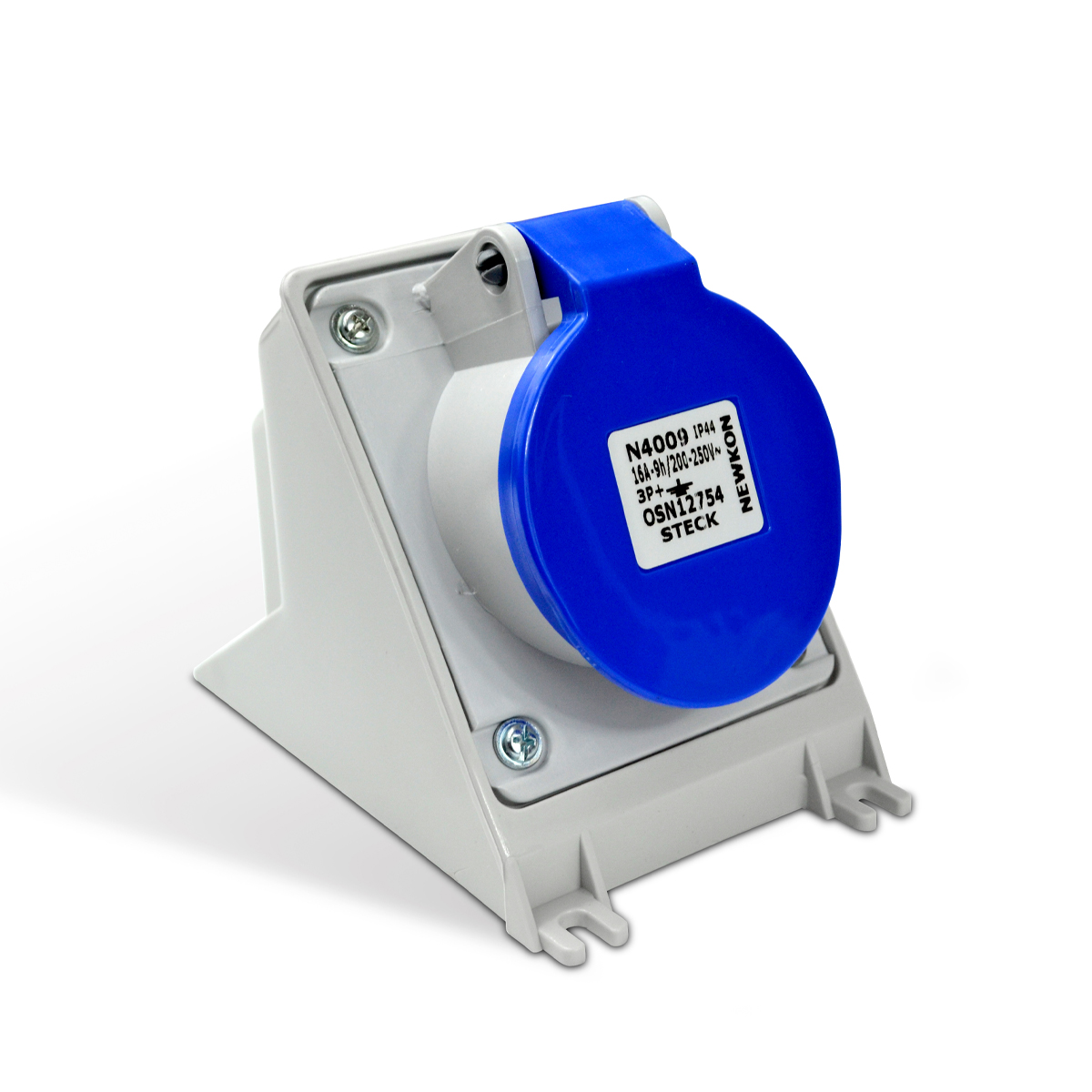 Tomada Industrial Fêmea Sobrepor 3P+T 16A 220/240V 9H Azul Newkon N4009 - Steck