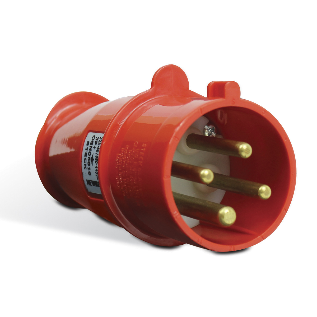 Plug Industrial Macho Poliamida 3P+T 32A 380V 6H 6.6 Vermelho Newkon N4276 - Steck